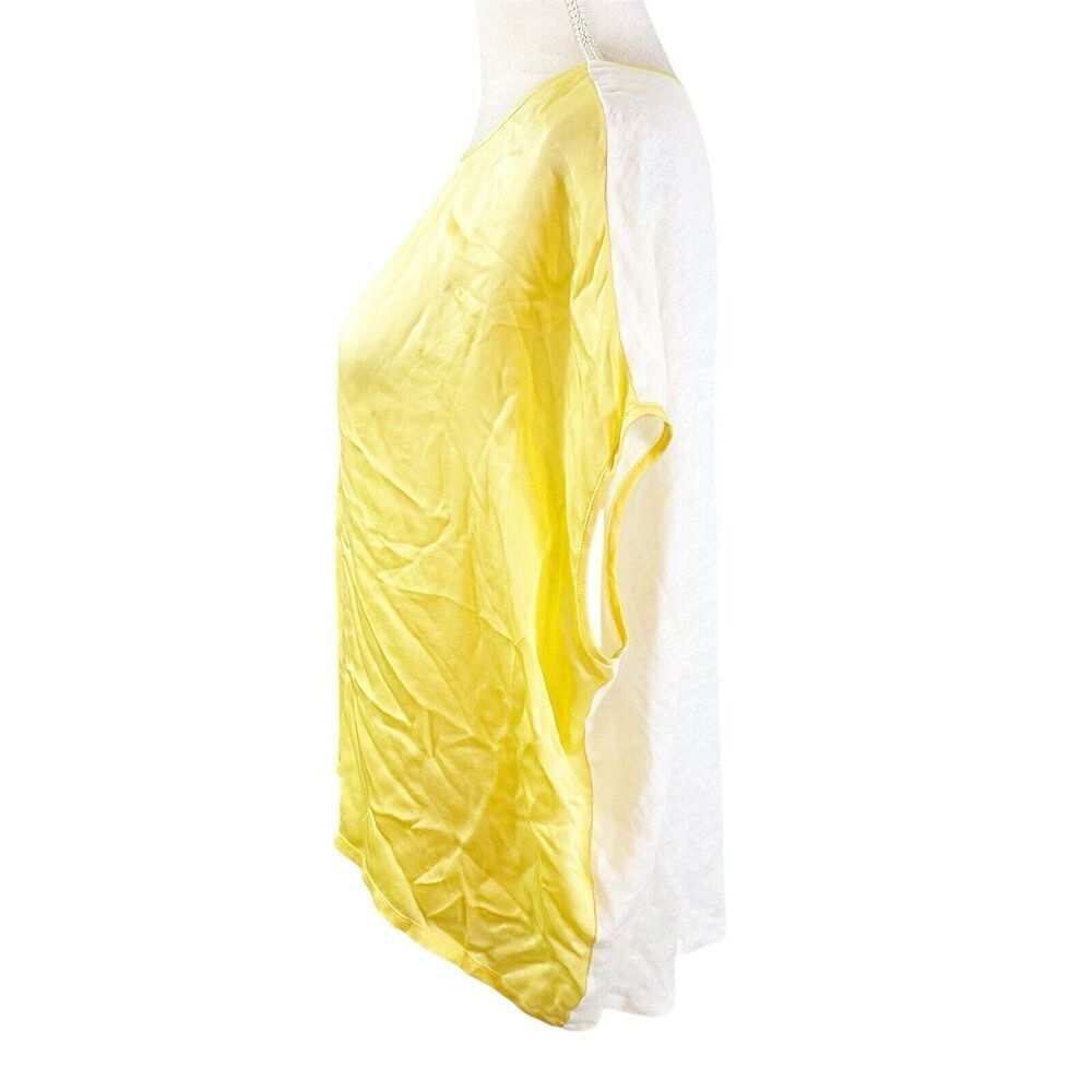 Ruti Womens Silk Linen Blend Womens Size XS/S Oversized Yellow White Boxy - Picture 2 of 5